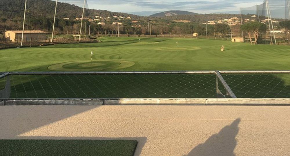 Tucson Synthetic turf beside natural grass golf course