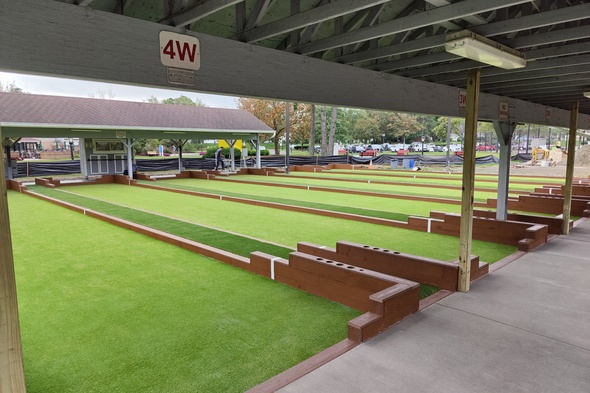 Tucson Bocce Ball Game using artificial grass